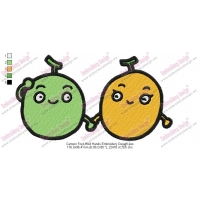 Cartoon Fruit Hold Hands Embroidery Design